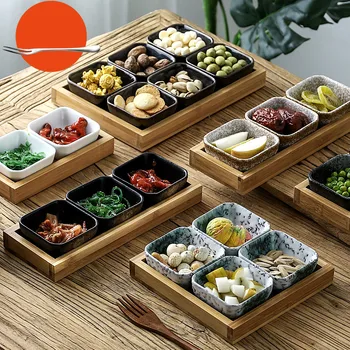 Ustvarjalne keramična mreža sadje ploščo prigrizek ploščo, ki služijo krožnik Japonski majhno posodo z pladenj Doma namizje suho sadje malica pladenj
