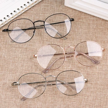 Nova Moda Okrogle Očala za Ženske Moški Letnik Klasičnih Kovinskih Ravno Ogledalo Optičnih Očal Okvir Unisex Vision Care Očala 156453