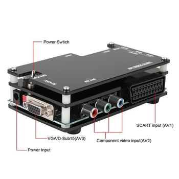 OSSC HDMI je združljiv Komplet za Retro Igre Konzole PS1 2 Xbox Sega Atari Nintendo,NAS Plug Dodaj EU Adapter za Odpiranje igralne Konzole Adapter