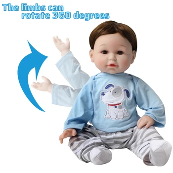 56 cm 22-palčni Prerojeni Baby Doll Mehko Silikonsko Krpo Telo Realistična Lutka Moda Novorojenčka Malčka, Otroške Igrače S Nosijo Otroci Darila