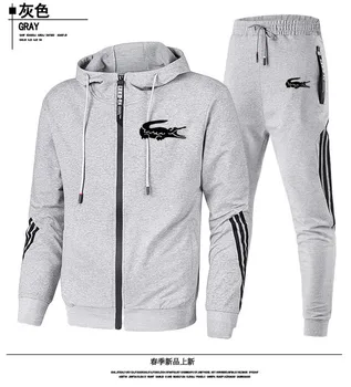 Nova moška Oblačila za Moške Določa Tiskanje Hoodie Nastavite Runo Zadrgo Majica Priložnostne Šport Sweatpants Mens Trenirke 2021 158007