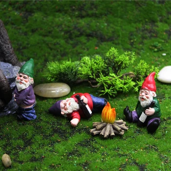 4pcs/set Pravljice Vrt Pijan Palčki Miniaturni Okraski Set Mini Škrata Kresovanje Kipi za Planter Vaza Dekor Dodatki
