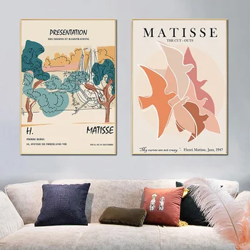 Klasična Matisse Povzetek Listi Vrstice Steno Umetniško Platno Slikarstvo Nordijska Plakatov In Fotografij Stenske Slike Za Dnevna Soba Dekor