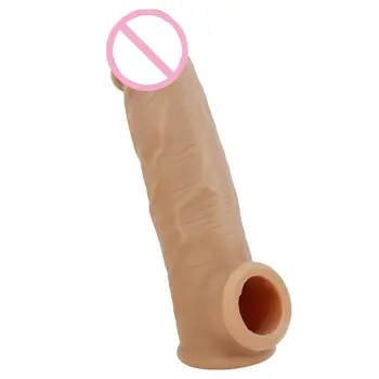 Mehke Silikonske Večkratno uporabo Kondomov Dick Penis Extender Povečevalniki Penis Rokavi Moški Petelin Tulec Spolnih Igrač za Moške Zaostal Izliv