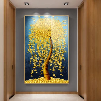 5D DIY Diamond Slikarstvo Pokrajino Drevo Jeseni Polno Diamond Vezenine Zlata Drevo Bogastva Kristalov Doma Dekoracijo za Rojstni dan