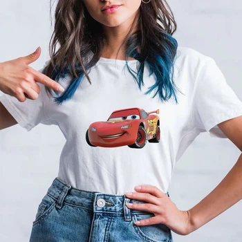 Vaš Disney Avtomobilov Kul blagovno Znamko Stvari, za Ženske Poletne Obleke Top Moda 2021 Ropa Tumblr Mujer Kratek Rokav Harajuku Hipster