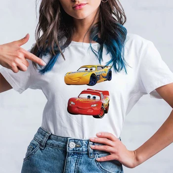 Vaš Disney Avtomobilov Kul blagovno Znamko Stvari, za Ženske Poletne Obleke Top Moda 2021 Ropa Tumblr Mujer Kratek Rokav Harajuku Hipster