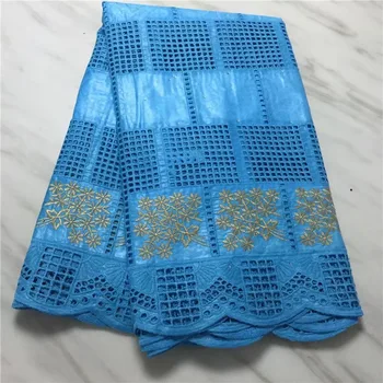 5 Metrov Modra Senegal Bazin Riche Original Afriške Čipke Tkanine 2021 Visoko Kakovost Oblačil Materiala Nigerijski Bazin Riche za Obleko