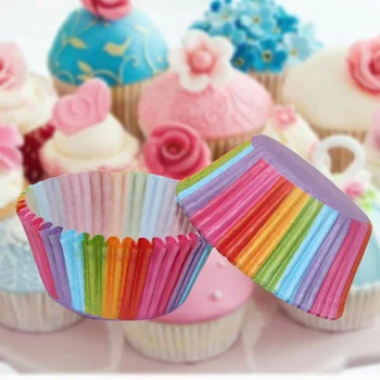 100 kozarcev Stranka Pladenj Cupcake Primerih Obloge Bakeware Stoji Peko Muffin svate Torto Plesni Okrasitev Orodja