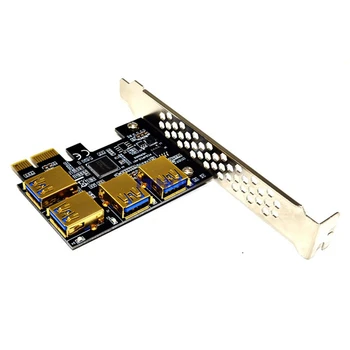 Novo 4 Vrata, PCIe Riser Adapter svet PCI-E 1x do 4 USB 3.0 PCI-E Utor GPU Riser Extender Ethereum ETH/Monero XMR/Zcash ZEC 1