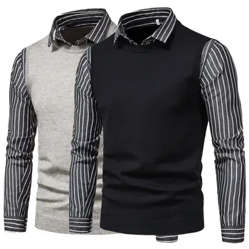 2020 jesen in zimo, novo zunanjo trgovino moški pulover river ponaredek dva kosa pulover moške dno majica