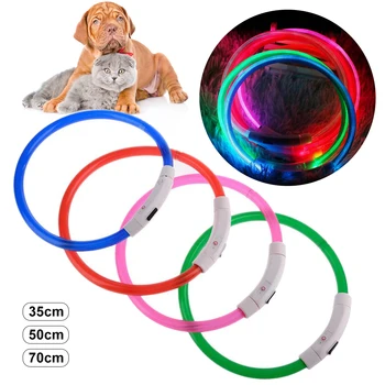 In Pet Posebnih Ovratnik LED Svetleče Hišne Pes Anti-Izgubil Ovratnik USB Polnjenje Majhnih do Srednje Pse, Mačke, Led Ovratnik, Pet Zunanji Material