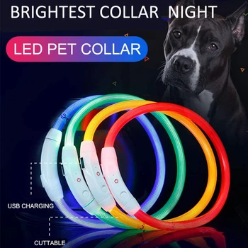 In Pet Posebnih Ovratnik LED Svetleče Hišne Pes Anti-Izgubil Ovratnik USB Polnjenje Majhnih do Srednje Pse, Mačke, Led Ovratnik, Pet Zunanji Material