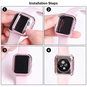 Slepi Pokrovček Za Apple watch Primeru, 44 mm 40 mm iWatch 42mm 38 mm, Diamant odbijača Zaščitnik Apple gledati serije 6 5 4 3 2 MP Dodatki 162953