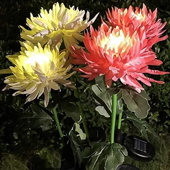 Pomlad Umetni Chrysanthemum Sončne Svetlobe Led Svetilke Vrt Simulacije Cvet Luči Na Prostem Sončne Vrt Delež Zemljišč Svetlobe Dekor