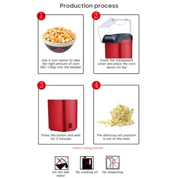 Mini Kokice Stroj na električni pogon Družinskih Stroškov Samodejno Kokice Stroj Otrok brez Olja Popcorn Maker Koruza Popper
