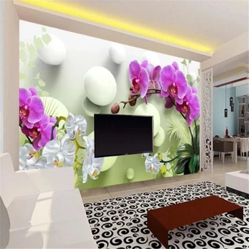 Ozadje po meri phalaenopsis 3D stereo TV ozadju stene dnevna soba, spalnica restavracija ozadje 3d de papel parede фотообои 16348