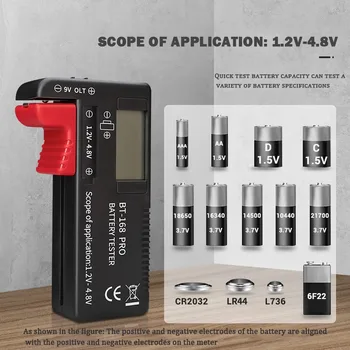 Vroče！BT-168 PRO Digital Kapaciteta Baterije Tester za 18650 14500 Lithum 9V 3,7 V 1,5 V Celico C D Tester Baterij M05 20 Dropship