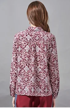 Naravna Svila ženska Majica znižuj Ovratnik, Dolgi Rokavi, Natisnjeni Oblikovalec Bluzo Vrhovi 16363