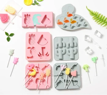 DIY Ustvarjalne Sladoled Plesni Flamingo Kaktus Lollipop Okrasitev Plesni Čokolado Fondat Peko Orodja, Kuhinjskih pripomočkov