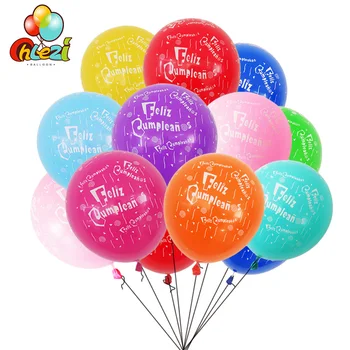 20pcs španski Srečen Rojstni dan Baloni 12 Inch Helij Latex Ballon Rojstni Okraski Otroci Igrače Baby Tuš Globos 16420