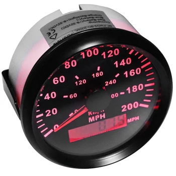 85mm Digitalni GPS merilnik Hitrosti 200MPH 300Km/h merilnik Hitrosti Merilnik Z Rdečo Osvetlitvijo Za Avto, Čoln, motorno kolo, Tovornjak Jahte 12V/24V