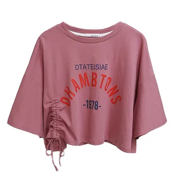 Ženska Tshirts Harajuku Vrhovi Vintage Moda Natisnjena Kratka Vrh Ženske Ženske Kratke Oplaščeni T-shirt Brezplačno