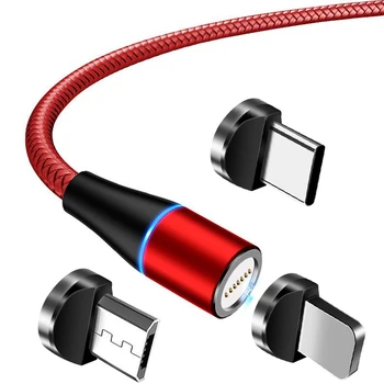 3A Magnetni napajalni Kabel USB Tip-C MicroSUB Mobilni Telefon Polnjenje Kabli s Svetlobo za Iphone Huawei samsung Xiaomi