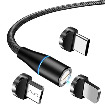 3A Magnetni napajalni Kabel USB Tip-C MicroSUB Mobilni Telefon Polnjenje Kabli s Svetlobo za Iphone Huawei samsung Xiaomi