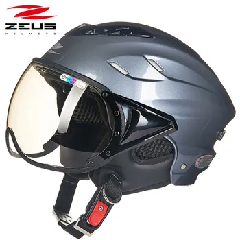 ZEUS 125B polovico obraza motoristična čelada Matte black motokros off-road vozilo dirke