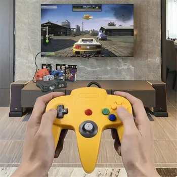 2021 Dolgo Žično Gamepad Igra Palčko Krmilnik S 6-Osni Ročaj Za Nintendo 64 Konzole Igre, Igre In Oprema