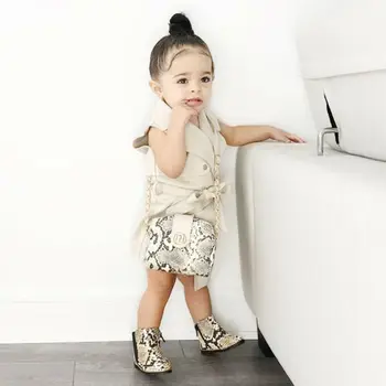 2019 jeseni Mode Otroci Baby Dekleta kul Kaki Jarek Plašč obleko brez rokavov Windbreaker Suknjič Vrhnja Oblačila