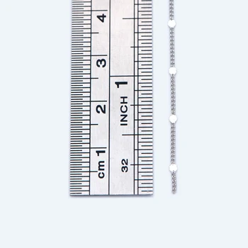 Poslastica Drobne Srebrne ton Zmanjšati Verige, 0,9 mm Tanek Verige z 1,4 mm Ravno Ploščo, Občutljivo Verige za DIY Ogrlico(#LK-240-2)/ 1 Meter