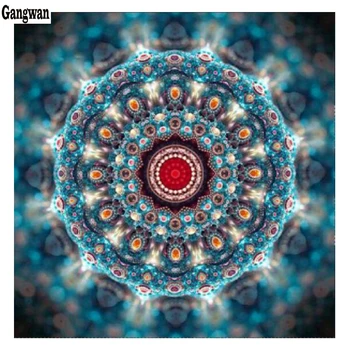 DIY Diamond Vezenje Mandala cvet Diamond Slikarstvo Okrasnih Dekoracijo Celoten kvadratni krog Diamond Mozaik Nov Prihod umetnosti