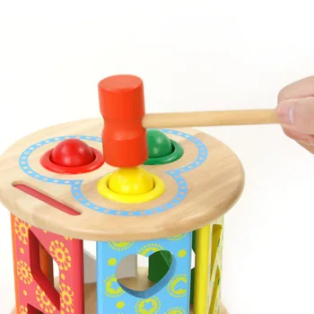 Lesena Igra Hrček, Igra Igrače Kovanje Žogo Potrkala Žogo Baby Oblike Kognitivne Ujemanje Zgodnjega Učenja Izobraževalne Igrače