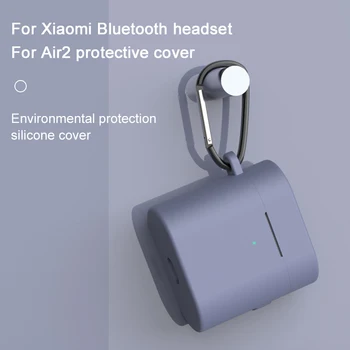 Silikonski Zaščitni Slušalke Primeru Za Xiaomi Zraka 2 Brezžične Bluetooth Slušalke Boxs Za Xiaomi Mi Air2 Čepkov Pokrov s Kavljem