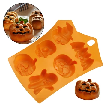 Halloween 3D Silikonski Čokoladno Torto Plesni Bučna Lobanje Jelly Plesni Peko 2