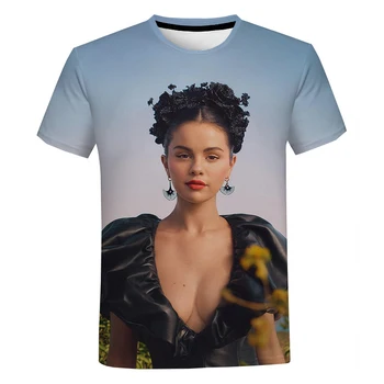 Priljubljena Pevka selena Gomez 3D Tiskanih Majica s kratkimi rokavi Moški/Ženske Poletne O-Vratu Kratek Rokav T-Majice Priložnostne Svoboden Tee Majice