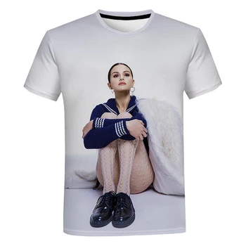 Priljubljena Pevka selena Gomez 3D Tiskanih Majica s kratkimi rokavi Moški/Ženske Poletne O-Vratu Kratek Rokav T-Majice Priložnostne Svoboden Tee Majice