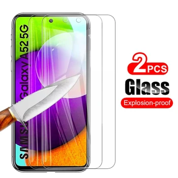 2Pcs Oklep Samsun A52 Zaščitno Steklo Za Samsung Galaxy A32 A72 A52 Stekla Zaščitnik Zaslon na Galaxi 52 SM-A526B/DS 3D Pokrov