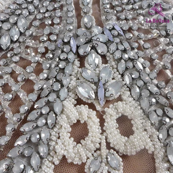 1 kos Nova modna srebrno/bela ročno izdelanih kroglic velik obliž za dekoracijo obleko/fashion design