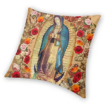 Naše Gospe Iz Guadalupe Devica Marija Blazine Pokrov 40x40cm Dekoracijo 3D Tisk Katoliške Mehika Plakat Vrgel Vzglavnik za Kavč