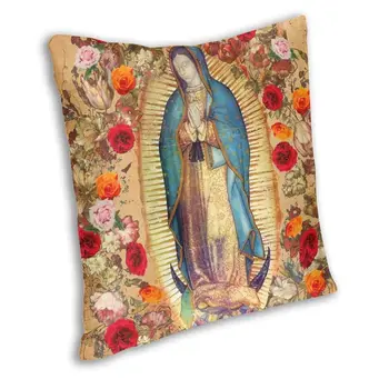 Naše Gospe Iz Guadalupe Devica Marija Blazine Pokrov 40x40cm Dekoracijo 3D Tisk Katoliške Mehika Plakat Vrgel Vzglavnik za Kavč