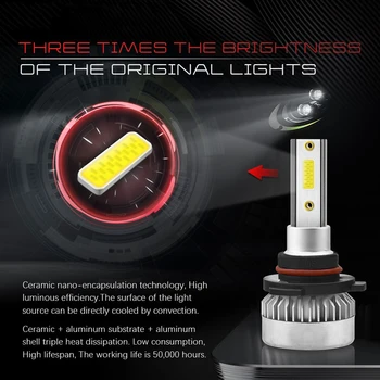 1Pair H7 LED Smerniki Žarnice 110W H1 H8 H9 H11 9005 9012 9-24V 20000LM 6000K Bela Ultra Svetla Auto LED Žarnice, Nepremočljiva