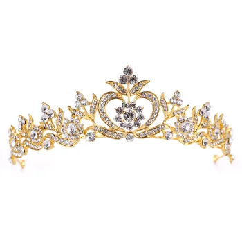 Zlato zlitine krono tiara ženske cvet crown princess poroka pribor za lase glavo poročne krono nakit 168608