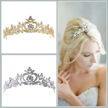 Zlato zlitine krono tiara ženske cvet crown princess poroka pribor za lase glavo poročne krono nakit