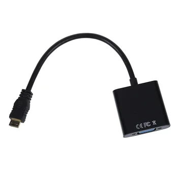 10 palčni Mini HDMI na VGA Ženski Video Kabel Adapter 1080P za Prenosni RAČUNALNIK - Črn