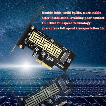 M. 2 NVMe SSD NGFF, DA PCIE X4 adapter M Tipka za kartico vmesnika Podprite PCI Express 3.0 x4 2230-2280 Velikost m.2 POLNO, HITROST dobra 16901