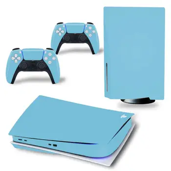 Bela barva za PS5 Disk Edition Kože Nalepke Nalepke Kritje za PlayStation 5 Konzolo in 2 Krmilniki PS5 disk Kože Nalepka 16964