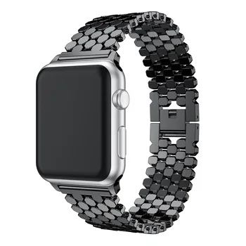 Moda Rib obsega iz nerjavečega jekla, trak za Apple Watch band Serije 6 5 40 mm 44 mm za iwatch SE 4 3 2 1 manžeta
